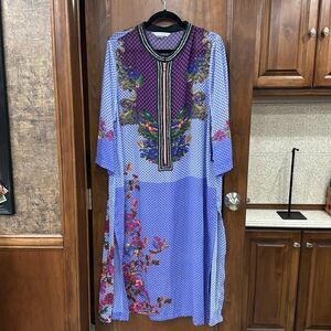 NWT purple floral Kaftan Coverup Maxi Peter Nygard 16